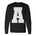 大文字 A アルファベットモノグラム イニシャル 長袖Tシャツ ギフトのアイデア