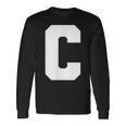 大文字 C アルファベット モノグラム イニシャル 長袖Tシャツ ギフトのアイデア