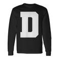 大文字 D アルファベットモノグラム イニシャル 長袖Tシャツ ギフトのアイデア