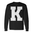 大文字 K アルファベットモノグラム イニシャル 長袖Tシャツ ギフトのアイデア