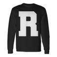 大文字 R アルファベット モノグラム イニシャル 長袖Tシャツ ギフトのアイデア