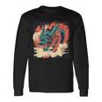 大胆でクールな外観の素晴らしい日本のドラゴン。 長袖Tシャツ ギフトのアイデア
