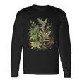 大麻植物とつぼみ 420 草 麻 サティバ インディカ ポットヘッド 長袖Tシャツ ギフトのアイデア