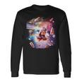 宇宙ピザ猫-レインボーレーザー、タコス、ブリトー 長袖Tシャツ ギフトのアイデア