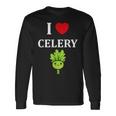 小さな野菜 セロリ ミニマリスト かわいい シンプル セロリ I Love Celery 長袖Tシャツ ギフトのアイデア