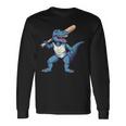 恐竜 野球 シーズン バット ボール パーク トレックス ディノ ホームラン ヒット 長袖Tシャツ ギフトのアイデア