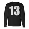 数字 Nhirn 数字 13 プレーン 白 数字 長袖Tシャツ ギフトのアイデア