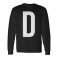 文字d アルファベットモノグラム イニシャル。 長袖Tシャツ ギフトのアイデア