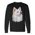 日本スピッツ 犬 グラフィック ペット イラスト 日本スピッツ 長袖Tシャツ ギフトのアイデア