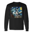 星月夜のヴァンゴッホ ボストンテリア 長袖Tシャツ ギフトのアイデア
