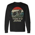 東京ジャパン 漢字 円形 レトロ サンセット 長袖Tシャツ ギフトのアイデア