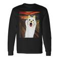柴犬 面白いtシャツ 犬 ムンクの叫び かわいい メンズ 子供 おもしろ 服 グッズ ネタ わんこ イヌ 長袖Tシャツ ギフトのアイデア
