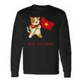 猫 ベトナム国旗 キティ おもしろギフト ブラック 長袖Tシャツ ギフトのアイデア