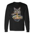 猫がラーメンを食べる リアル 長袖Tシャツ ギフトのアイデア