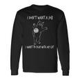 猫と遊びたい仕事はしたくない 面白いふれあい。 長袖Tシャツ ギフトのアイデア