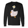 目玉焼きのハートがかわいいアヒル好きのデザイン。 長袖Tシャツ ギフトのアイデア