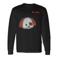 絵文字しかめっ面の怒った犬の顔 長袖Tシャツ ギフトのアイデア