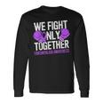 線維筋痛症啓発 パープルリボン We Fightonly Together 長袖Tシャツ ギフトのアイデア
