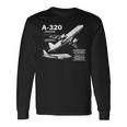 航空機 エアバスa320ジェット 長袖Tシャツ ギフトのアイデア