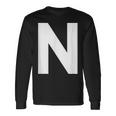 英文字 N 大文字 アルファベット モノグラム イニシャル Abc 長袖Tシャツ ギフトのアイデア