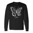 蝶と花、熱帯の花と蝶 長袖Tシャツ ギフトのアイデア