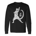 陽気な猫 太極拳ポーズ 格闘技 陰陽バランス 長袖Tシャツ ギフトのアイデア