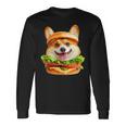 面白いtシャツ コーギー 犬 ハンバーガー メンズ 犬好き グッズ かわいい おもしろ 面白い 服 ネタ 長袖Tシャツ ギフトのアイデア