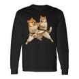 面白いtシャツ 柴犬 柔道 イヌ わんこ メンズ 犬好き グッズ かわいい おもしろ 面白い 服 ネタ 犬 長袖Tシャツ ギフトのアイデア