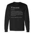 メンズ 面白いvincentの名前の意味 -Incent パーソナライズされた名前 長袖Tシャツ ギフトのアイデア