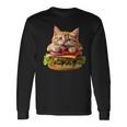 面白いファーストフードハンバーガー愛好家猫猫愛好家 Britishhorthair Burger Cat Food 長袖Tシャツ ギフトのアイデア
