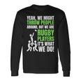 面白いラグビーコーチ、選手、ファンのラグビー。 長袖Tシャツ ギフトのアイデア