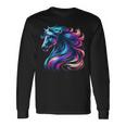 馬愛好家のための鮮やかな馬のファンタジー 長袖Tシャツ ギフトのアイデア