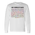 188 世界の国旗 世界の国旗 世界地図 長袖Tシャツ ギフトのアイデア