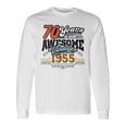 70歳の誕生日 ヴィンテージ 1955 70 Years Of Being Awesome レトロ 長袖Tシャツ ギフトのアイデア