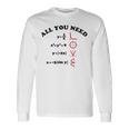 All You Need Is Love 数学グラフ方程式 黒文字 長袖Tシャツ ギフトのアイデア