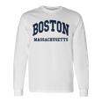 Boston Massachusetts Throwback Classic 長袖Tシャツ ギフトのアイデア