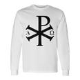 Chi Rho クリスチャン ゴッド アルファ オメガ イエスキリスト キリスト教 長袖Tシャツ ギフトのアイデア