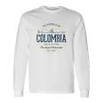 Colombia レトロなスタイルのヴィンテージコロンビア 長袖Tシャツ ギフトのアイデア