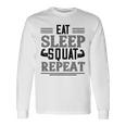 Eatleepquat Repeat 面白いジムワークアウト 長袖Tシャツ ギフトのアイデア