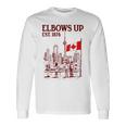 Elbows Up Canada Est 1867 カナダ国旗 カナダ地図 カナダ 長袖Tシャツ ギフトのアイデア