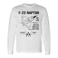 F22 ラプター戦闘機 ジェット仕様 軍用飛行機 F22 ラプター 長袖Tシャツ ギフトのアイデア