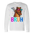 Capybara Gamer Meme Cool Gaming Humor Animal Lover 長袖tシャツ 長袖Tシャツ ギフトのアイデア