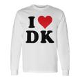 I Heart Dk Initials I Love DK First And Last Name D K 長袖Tシャツ ギフトのアイデア