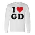 I Heart Gd Initials I Love GD First And Last Name G D 長袖Tシャツ ギフトのアイデア
