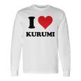 I Heart Kurumi ファーストネーム I Love パーソナライズ 長袖Tシャツ ギフトのアイデア