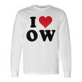 I Heart Ow Initials I Love OW First And Last Name O W 長袖Tシャツ ギフトのアイデア