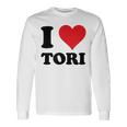 I Heart Tori ファーストネーム I Love パーソナライズ 長袖Tシャツ ギフトのアイデア