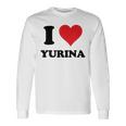 I Heart Yurina ファーストネーム I Love パーソナライズ 長袖Tシャツ ギフトのアイデア