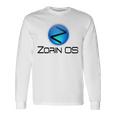 Linux Zorin Os タグラインとロゴ入り オープンソースos 長袖Tシャツ ギフトのアイデア