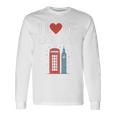 I Love Englandの象徴的なランドマークデザイン。 長袖tシャツ 長袖Tシャツ ギフトのアイデア